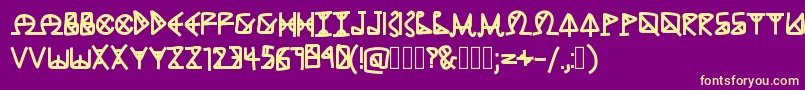 AncientGrease Font – Yellow Fonts on Purple Background