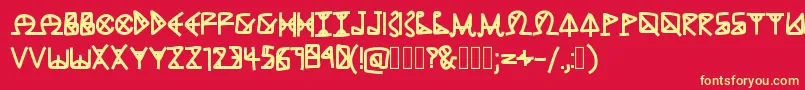 Шрифт AncientGrease – жёлтые шрифты на красном фоне