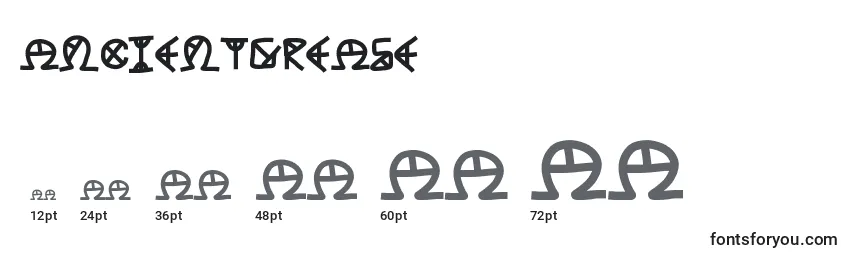 Размеры шрифта AncientGrease