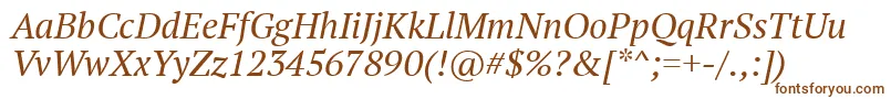 PtSerifItalic Font – Brown Fonts on White Background