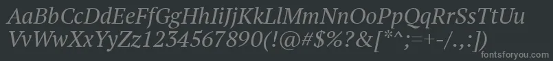 PtSerifItalic Font – Gray Fonts on Black Background