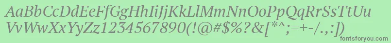 PtSerifItalic Font – Gray Fonts on Green Background