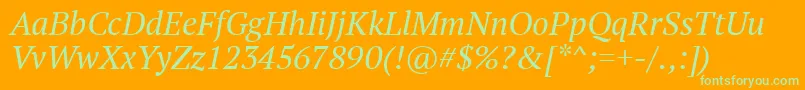 PtSerifItalic Font – Green Fonts on Orange Background