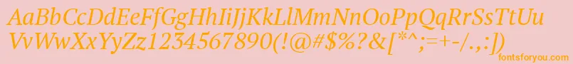 PtSerifItalic Font – Orange Fonts on Pink Background