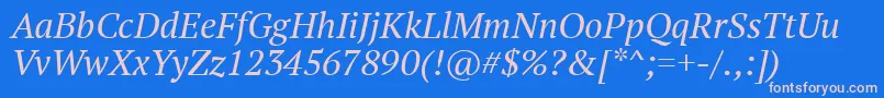 PtSerifItalic Font – Pink Fonts on Blue Background