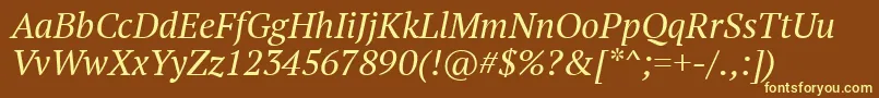 PtSerifItalic Font – Yellow Fonts on Brown Background