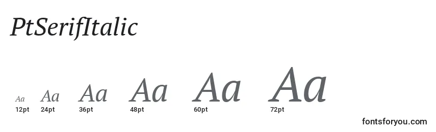 PtSerifItalic Font Sizes