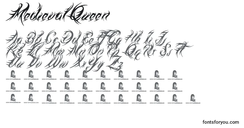 Шрифт MedievalQueen – алфавит, цифры, специальные символы