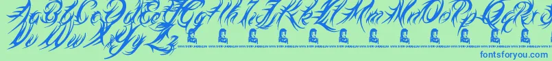 MedievalQueen Font – Blue Fonts on Green Background