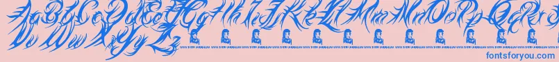 MedievalQueen Font – Blue Fonts on Pink Background