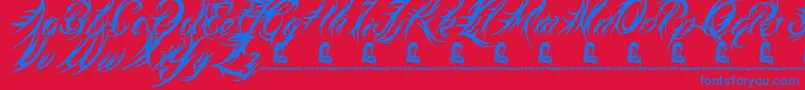 MedievalQueen Font – Blue Fonts on Red Background