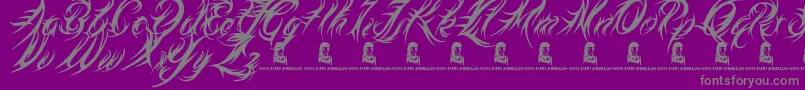MedievalQueen Font – Gray Fonts on Purple Background