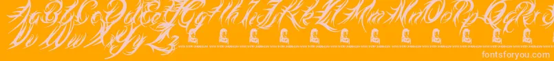 MedievalQueen Font – Pink Fonts on Orange Background