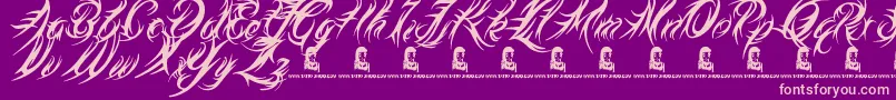 MedievalQueen Font – Pink Fonts on Purple Background