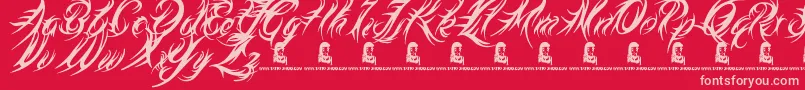 MedievalQueen Font – Pink Fonts on Red Background