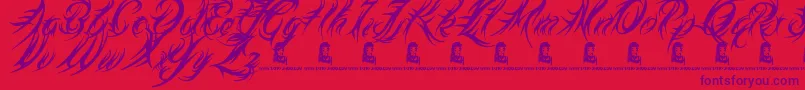 MedievalQueen Font – Purple Fonts on Red Background