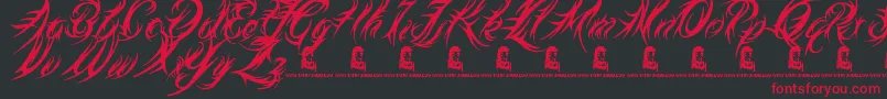 MedievalQueen Font – Red Fonts on Black Background