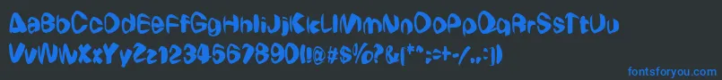 Wierdowp Font – Blue Fonts on Black Background
