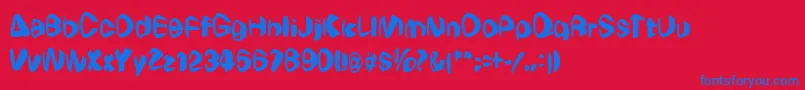 フォントWierdowp – 赤い背景に青い文字