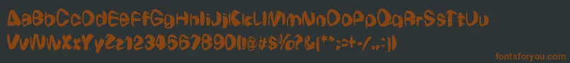 Wierdowp-Schriftart – Braune Schriften auf schwarzem Hintergrund