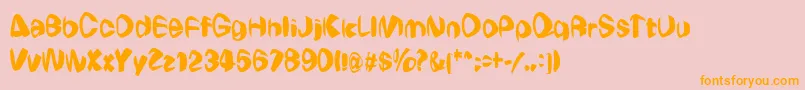 Wierdowp-Schriftart – Orangefarbene Schriften auf rosa Hintergrund