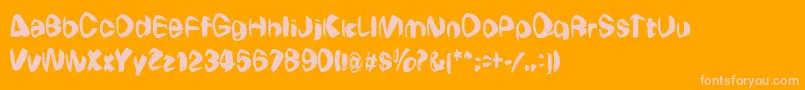 Wierdowp-Schriftart – Rosa Schriften auf orangefarbenem Hintergrund