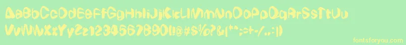 Wierdowp-Schriftart – Gelbe Schriften auf grünem Hintergrund