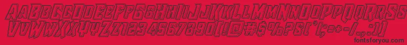 フォントRaidercrusaderengrave – 赤い背景に黒い文字