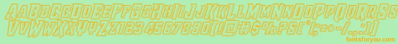 Raidercrusaderengrave Font – Orange Fonts on Green Background