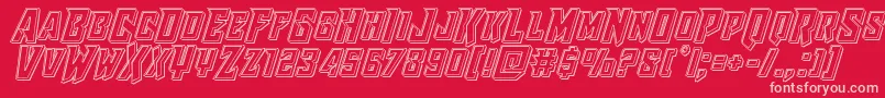 Raidercrusaderengrave-Schriftart – Rosa Schriften auf rotem Hintergrund