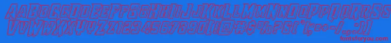 Raidercrusaderengrave Font – Red Fonts on Blue Background
