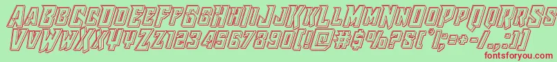 Raidercrusaderengrave Font – Red Fonts on Green Background