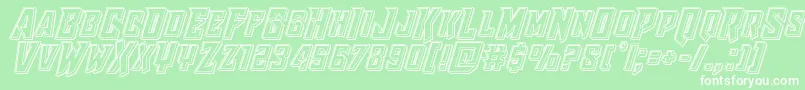 フォントRaidercrusaderengrave – 緑の背景に白い文字