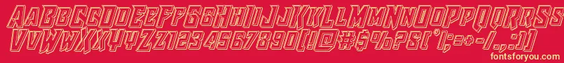 Raidercrusaderengrave Font – Yellow Fonts on Red Background