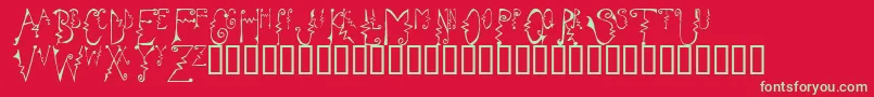 フォントCassz – 赤い背景に緑の文字