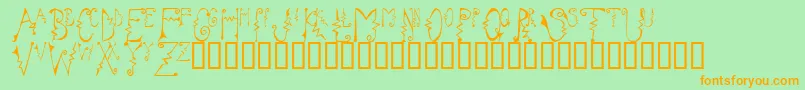Cassz-Schriftart – Orangefarbene Schriften auf grünem Hintergrund