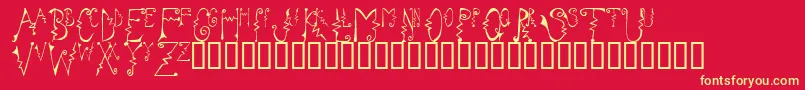 Cassz Font – Yellow Fonts on Red Background