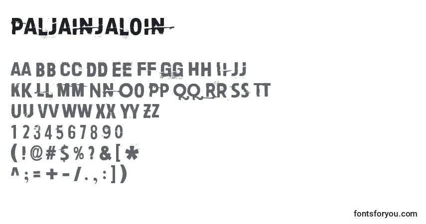 Czcionka PaljainJaloin – alfabet, cyfry, specjalne znaki