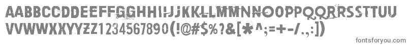 PaljainJaloin-fontti – harmaat kirjasimet valkoisella taustalla