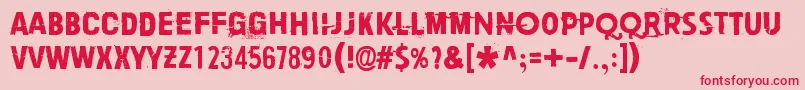 フォントPaljainJaloin – ピンクの背景に赤い文字