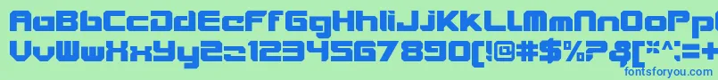 VideotechClosedplain Font – Blue Fonts on Green Background