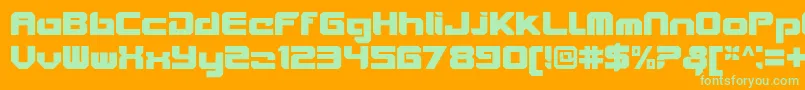 VideotechClosedplain Font – Green Fonts on Orange Background