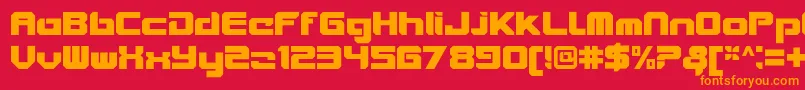 VideotechClosedplain Font – Orange Fonts on Red Background