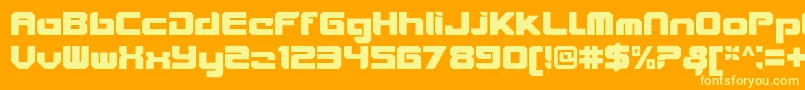 VideotechClosedplain Font – Yellow Fonts on Orange Background