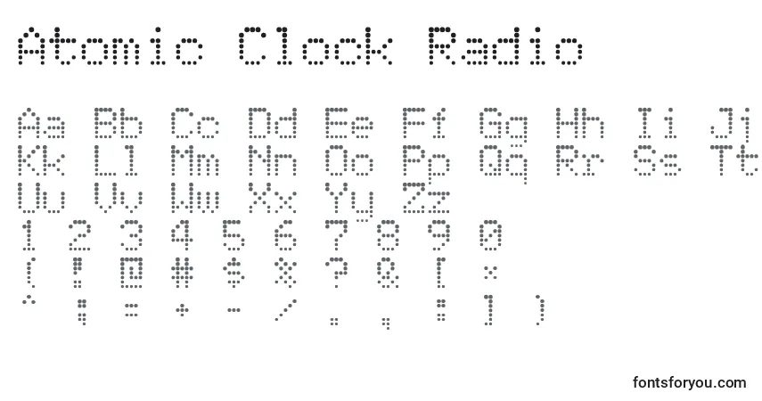 Schriftart Atomic Clock Radio – Alphabet, Zahlen, spezielle Symbole