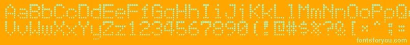 Atomic Clock Radio Font – Green Fonts on Orange Background