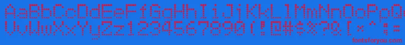 Atomic Clock Radio Font – Red Fonts on Blue Background