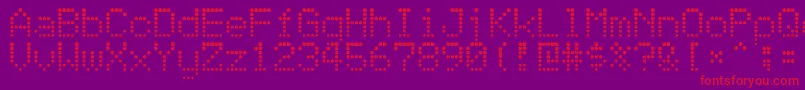 Atomic Clock Radio Font – Red Fonts on Purple Background