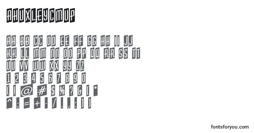 Fuente AHuxleycmup - alfabeto, números, caracteres especiales