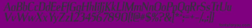 Czcionka UlianrgBolditalic – czarne czcionki na fioletowym tle